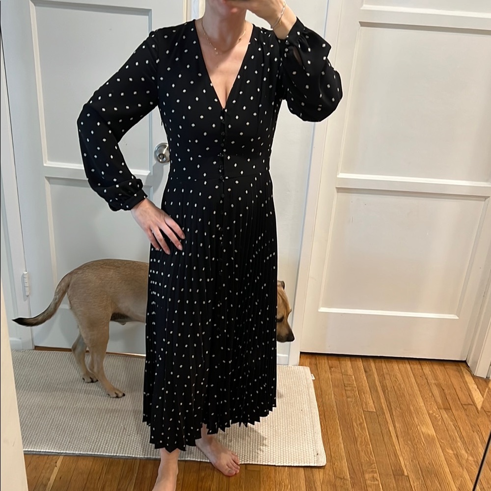 Elegant Black Polka Dot Dress